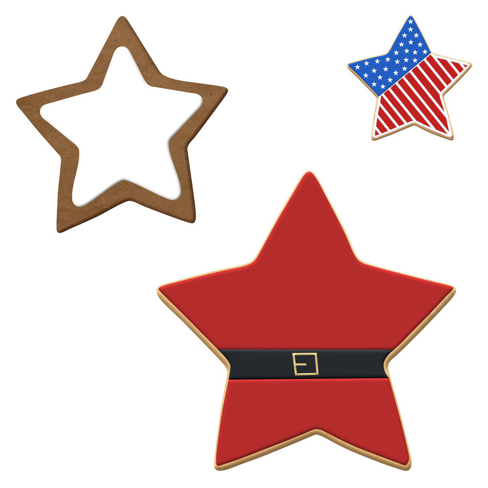Stars Nested Cookie Cutter Set 3 Pc GC0103 with a Hang Tag Cookie Recipe Card