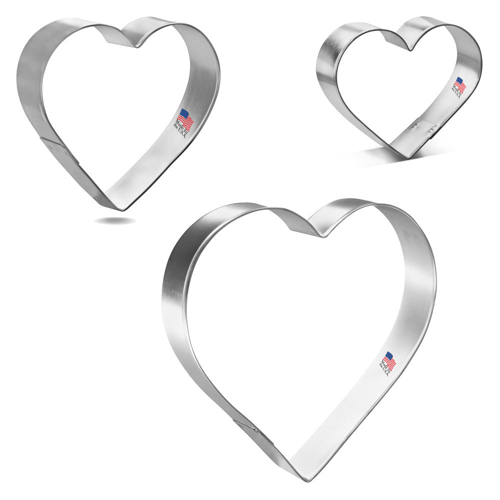 Hearts Nested Cookie Cutter Set 3 Pc GC0104 with a Hang Tag Cookie Recipe Card