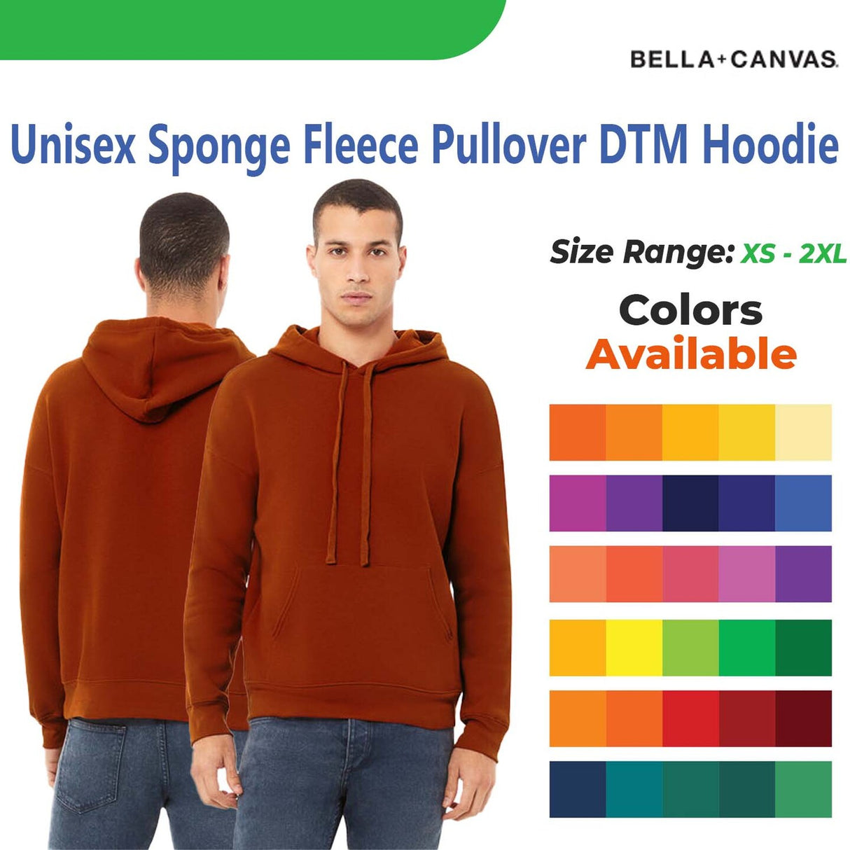 Bella + Canvas® Unisex Sponge Fleece Pullover DTM Hoodie