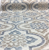 Waverly Lattice Imprint Matelasse Cotton Polyester Fabric - Cobblestone Lattice Pattern, 54" Width (1 Yard)