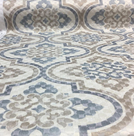 Waverly Lattice Imprint Matelasse Cotton Polyester Fabric - Cobblestone Lattice Pattern, 54" Width (1 Yard)