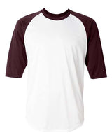 Badger Men's B-Core Three-Quarter Sleeve Baseball T-Shirt