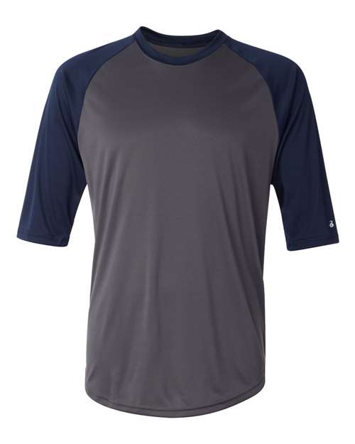 Badger Men's B-Core Three-Quarter Sleeve Baseball T-Shirt