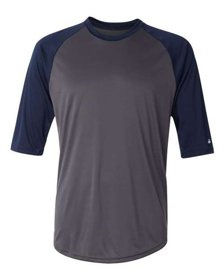 Badger Men's B-Core Three-Quarter Sleeve Baseball T-Shirt
