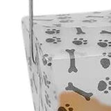 Paw Print Pattern Wire Handle Boxes 4" x 3.5" x 6"