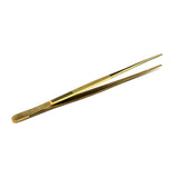 O'Creme Gold Stainless Steel Straight Tip Tweezers, 8"