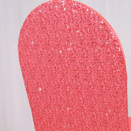 1 Funda de Silla de Banquete de Spandex con Lentejuelas Coral Estiramiento Ajustable para Asientos de Banquete