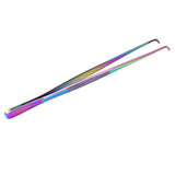 O'Creme Oil Slick Stainless Steel Curved Tip Tweezers, 12"