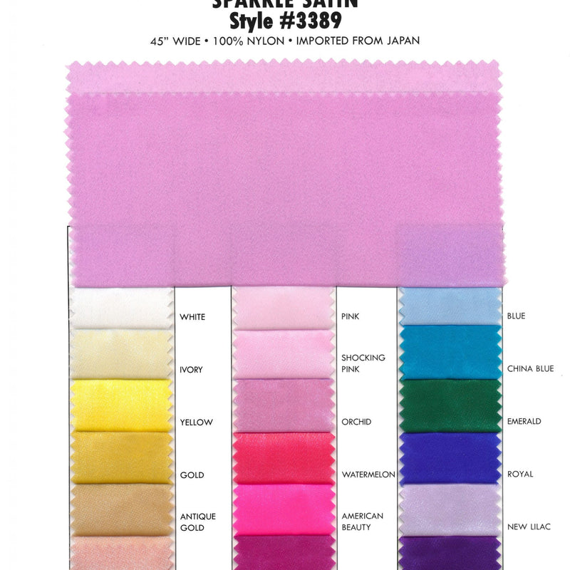 Sparkle Satin Nylon Fabric - 100 Percent Nylon, Sparkle Finish, 45" Width (1 Yard)