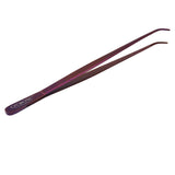 O'Creme Purple Stainless Steel Curved Tip Tweezers, 10"