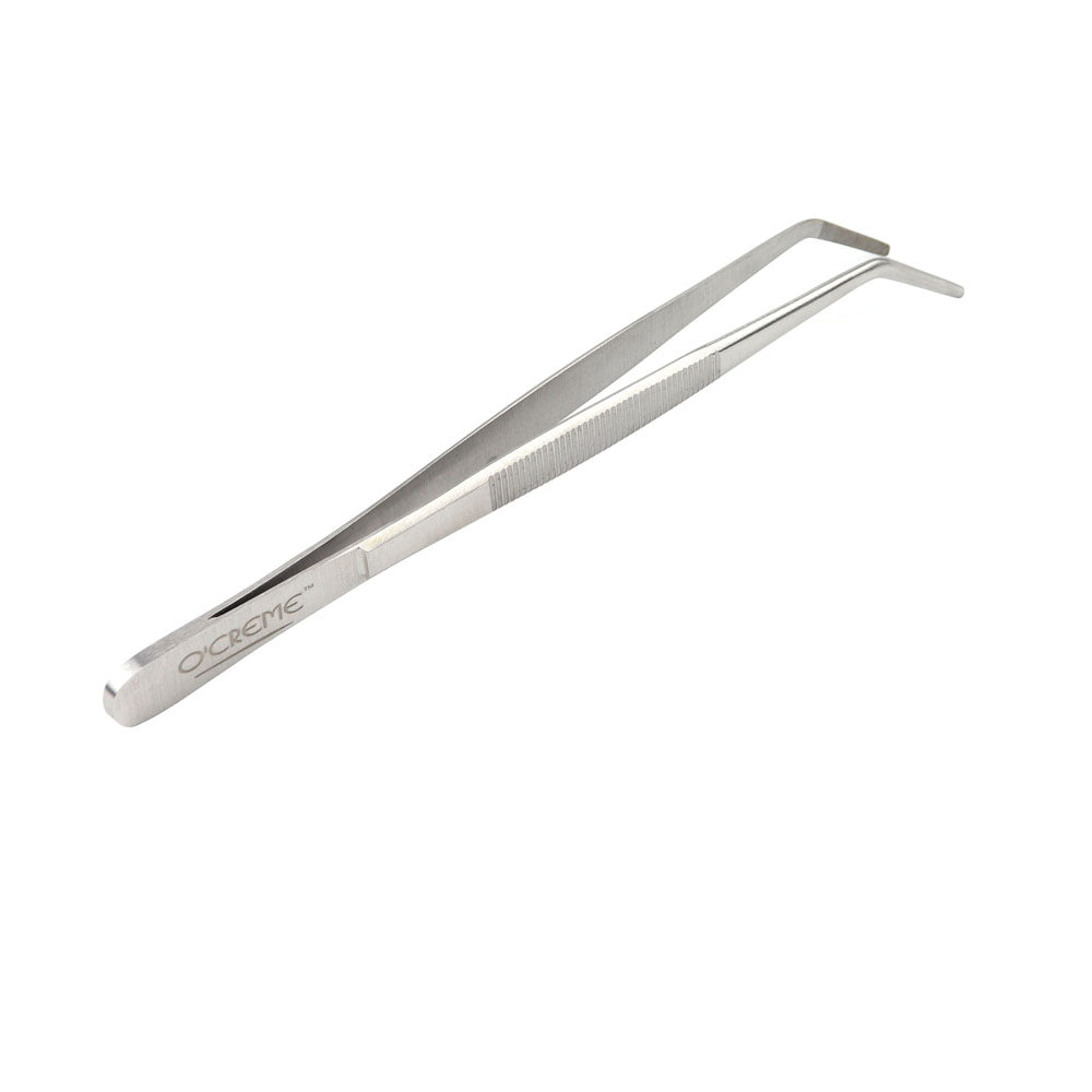 O'Creme Stainless Steel Curved Tip Tweezers, 8"