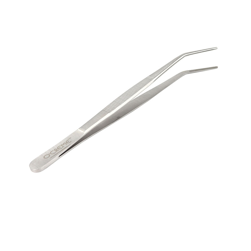 O'Creme Stainless Steel Curved Tip Tweezers, 8"