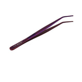 O'Creme Purple Stainless Steel Curved Tip Tweezers, 8"