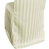 1 Piece Striped Jacquard Polyester Banquet Chair Cover Ivory Elegant Wedding Decor