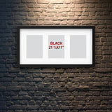 Black Frame for 3 Pictures, 21¾x11" – Horizontal/Vertical, Easy No-Nail Hanging!