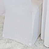 1 Piece Sequin Spandex Banquet Chair Cover White Stretch Sparkle Wedding Event Decor