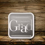 25 Count Graduation Party Elevated Square Paper Dinner Plates Soft Gray 9 Inch
