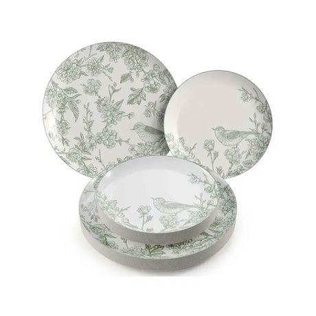 32 Count Yaffa Design Paper Plates Combo Set Elegant Disposable Dinnerware 10 In. + 8 In.