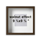 9 ¾x9 ¾" Walnut-Effect Frame with Acid-Free Mat & Plastic Front – Deep Design for Hanging or Standing, ALFTA Hook Compatible
