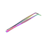 O'Creme Oil Slick Stainless Steel Curved Tip Tweezers, 8"
