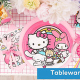 8 Count Hello Kitty Keroppi Paper Dessert Plates 7 Inch Disposable Party Tableware for Kids Birthday