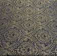 Medellin Damask Upholstery Fabric - Navy Blue Gold Damask, 58" Width (1 Yard)