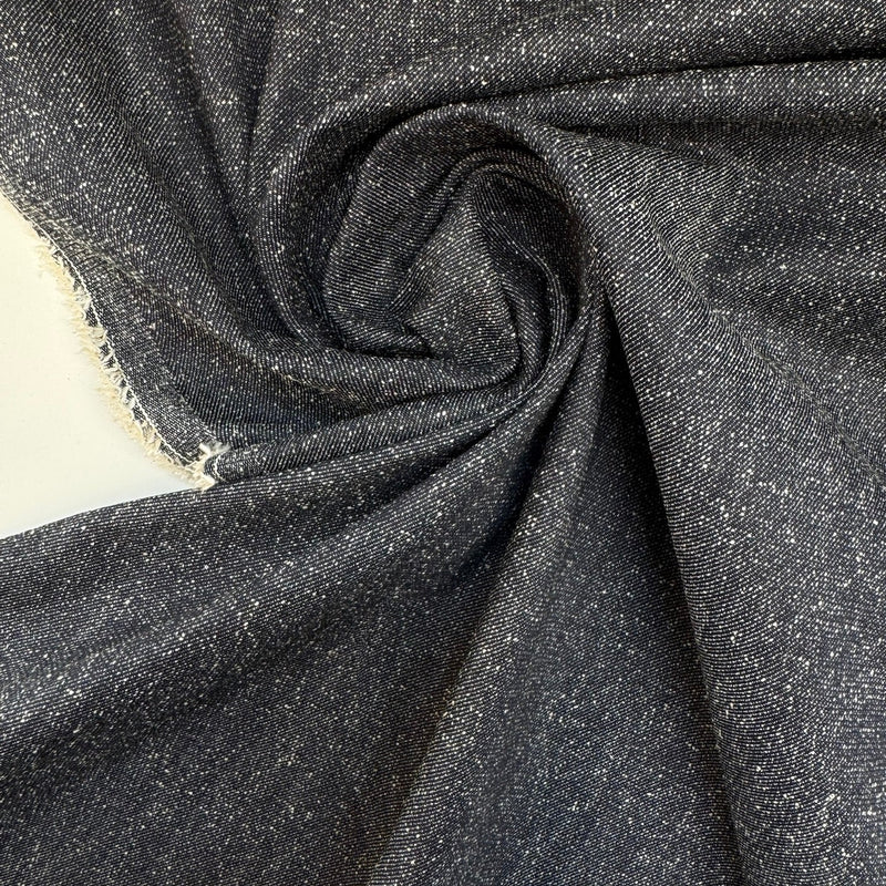 Cotton Bouclé Fabric Blue Shades Stretch
