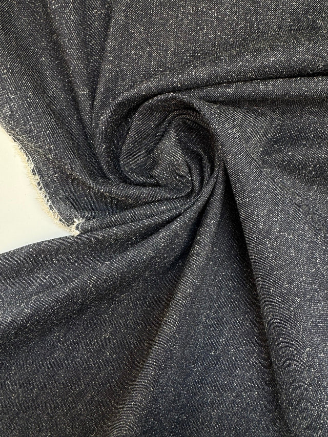 Cotton Bouclé Fabric Blue Shades Stretch