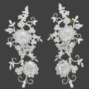 Beaded Corded Floral 3D Lace Applique