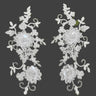 Beaded Corded Floral 3D Lace Applique