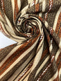 Polyamide Striped Fabric Brown Beige