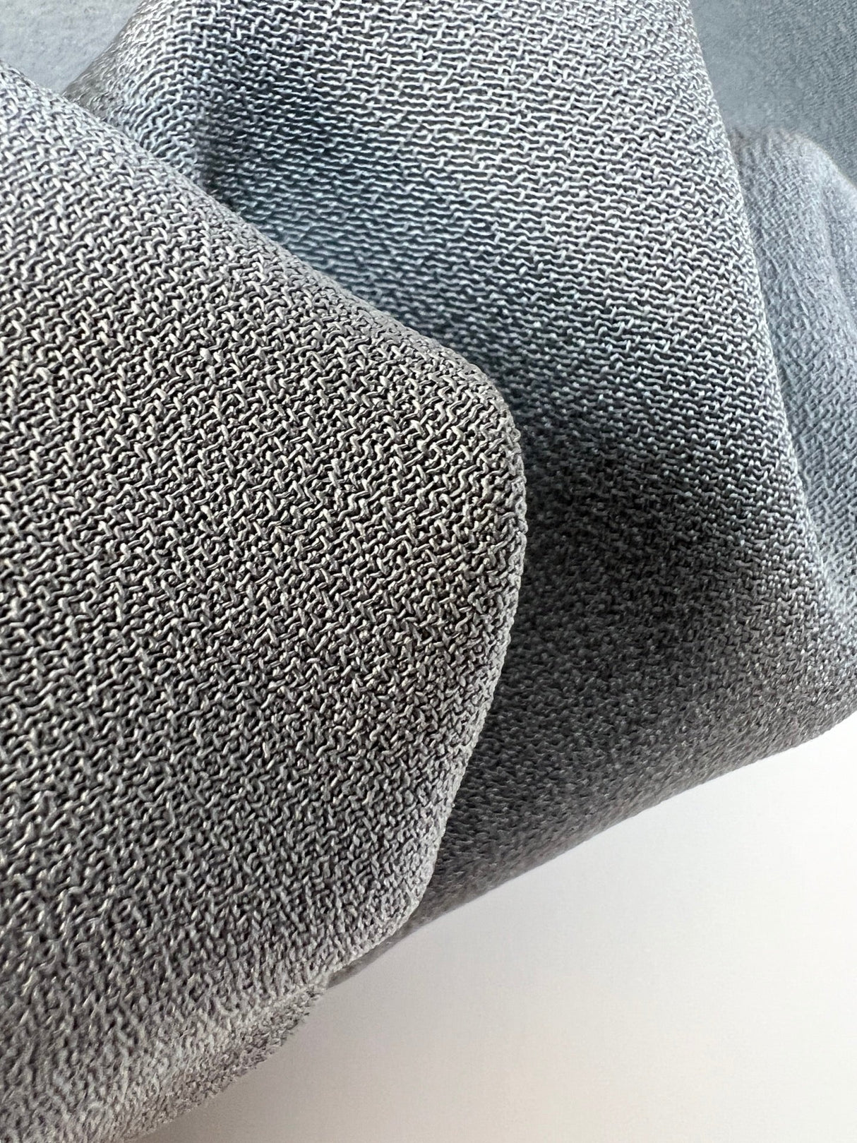Viscose Crepe Fabric Gray Blue Stretch