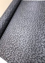 Wool Cotton Polyamide Double Weave Animal Print Gray Black