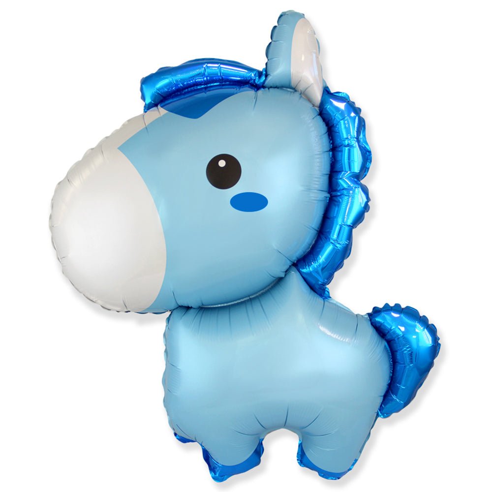 Foil Balloon Baby Horse Blue