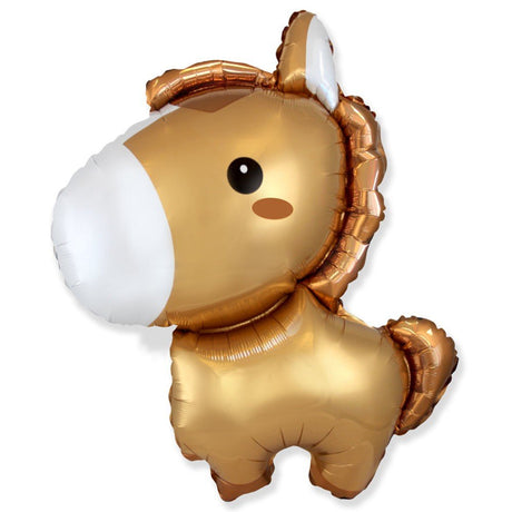 Foil Balloon Baby Horse Gold
