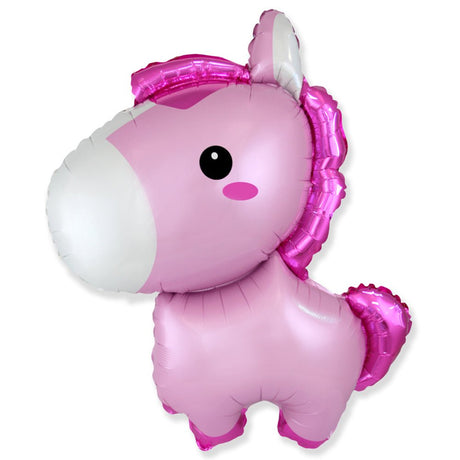 Foil Balloon Baby Horse Pink 34 Inch