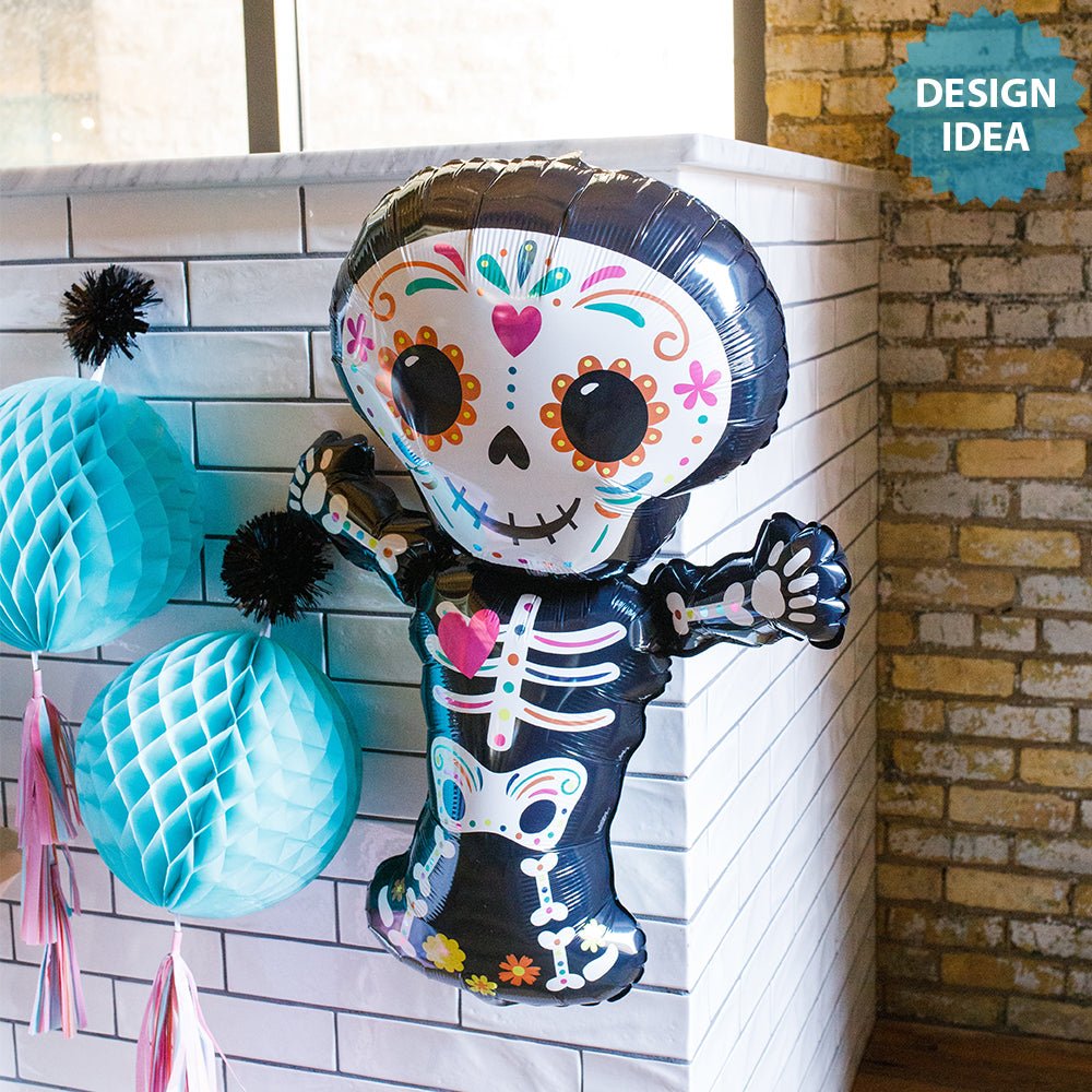 Foil Balloon Day of the Dead Standing Skeleton