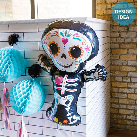 Foil Balloon Day of the Dead Standing Skeleton