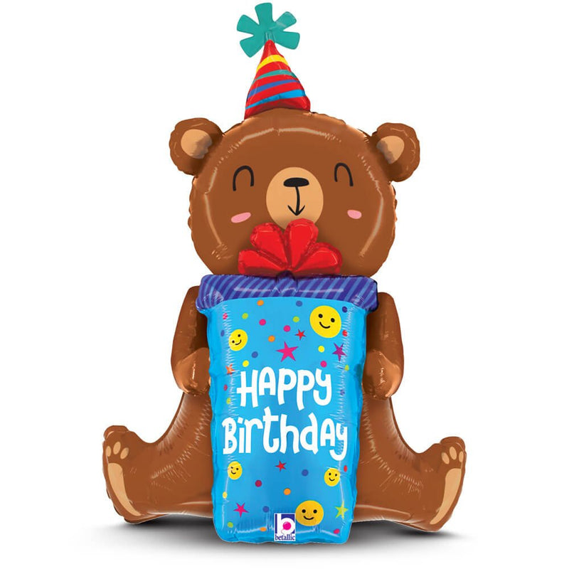 Foil Balloon Happy Birthday Smiley Gift Bear