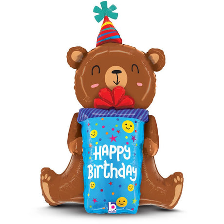 Foil Balloon Happy Birthday Smiley Gift Bear