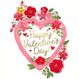 Valentine's Day Foil Balloon 34 Inch Floral Front
