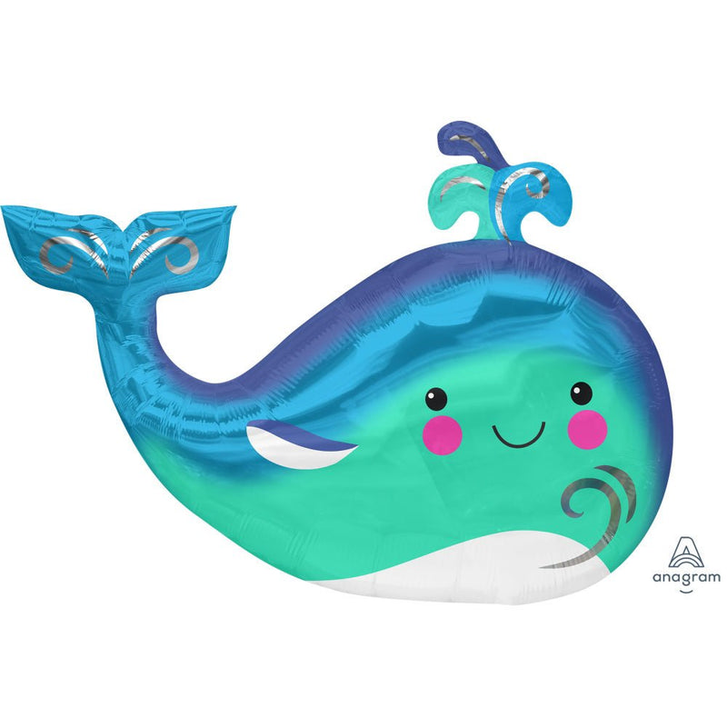 Whale Foil Balloon 34 Inch Happy Whale