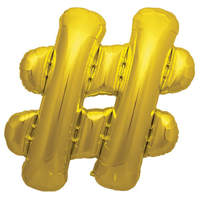 Gold Foil Hashtag Balloon 34 Inch