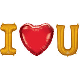 Foil Balloon I Heart U Letters Kit