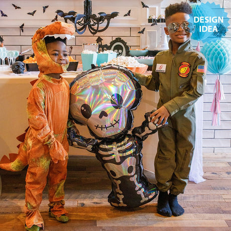 Skeleton Foil Balloon 34 Inch Iridescent
