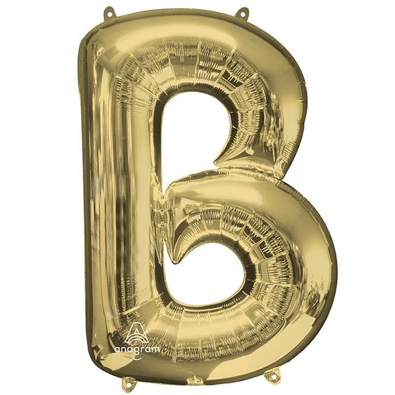 Foil Balloon Letter B White Gold
