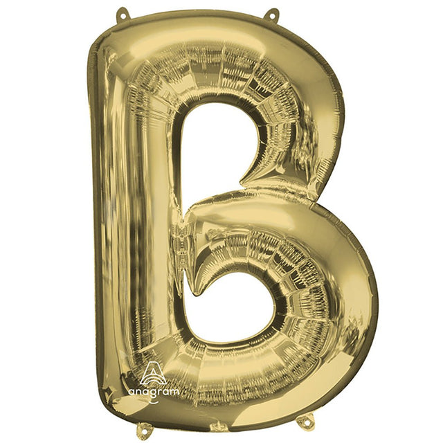 Foil Balloon Letter B White Gold