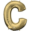 Foil Balloon Letter C White Gold