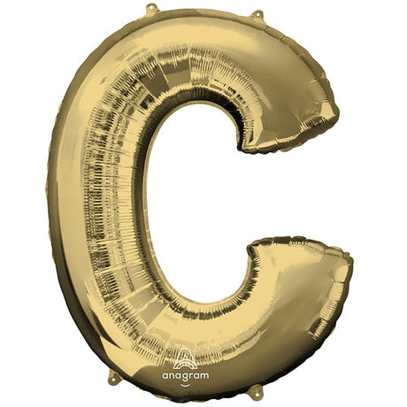 Foil Balloon Letter C White Gold