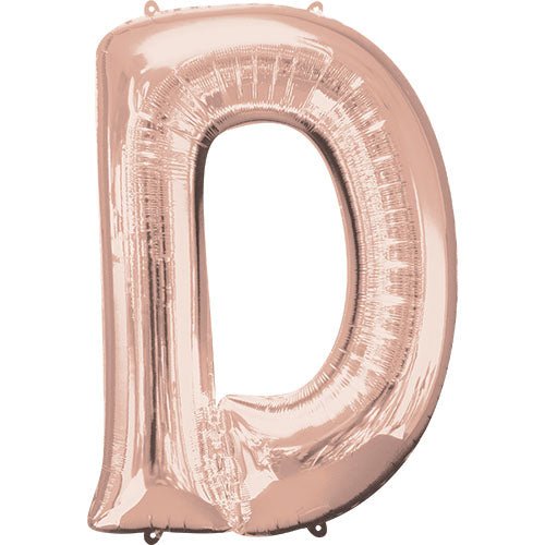 Foil Balloon Letter D Rose Gold